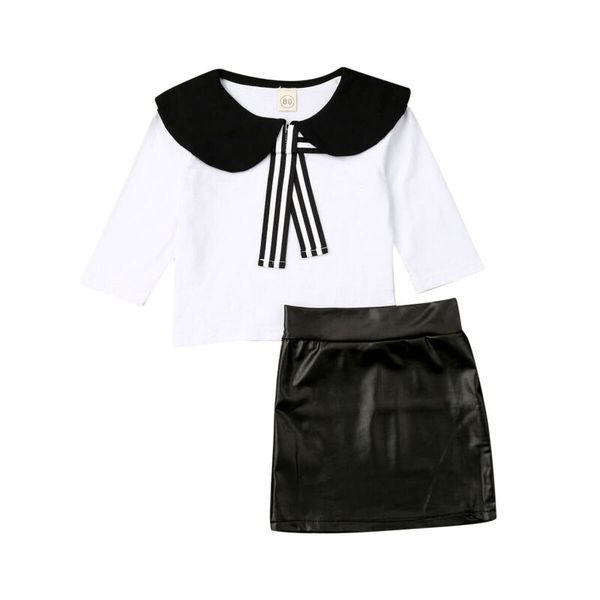 new cute toddler kids baby girls clothes long sleeve tie +hip skirts outfits set, White
new cute toddler kids baby girls clothes long sleeve tie +hip skirts outfits set, White