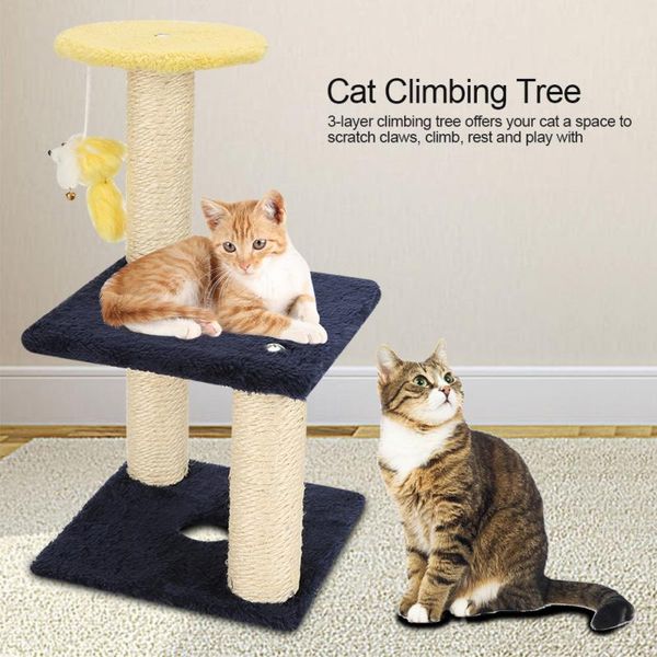 3-layer cat climbing tree scratching post board and hanging toy home pet activity center natural sisal material is non-toxic
3-layer cat climbing tree scratching post board and hanging toy home pet activity center natural sisal material is non-toxic