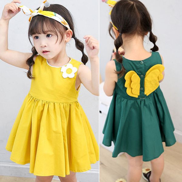 girls wear dress 2019 new female baby small children angel wings foreign summer vest princess dress girls skirt, Red;yellow
girls wear dress 2019 new female baby small children angel wings foreign summer vest princess dress girls skirt, Red;yellow