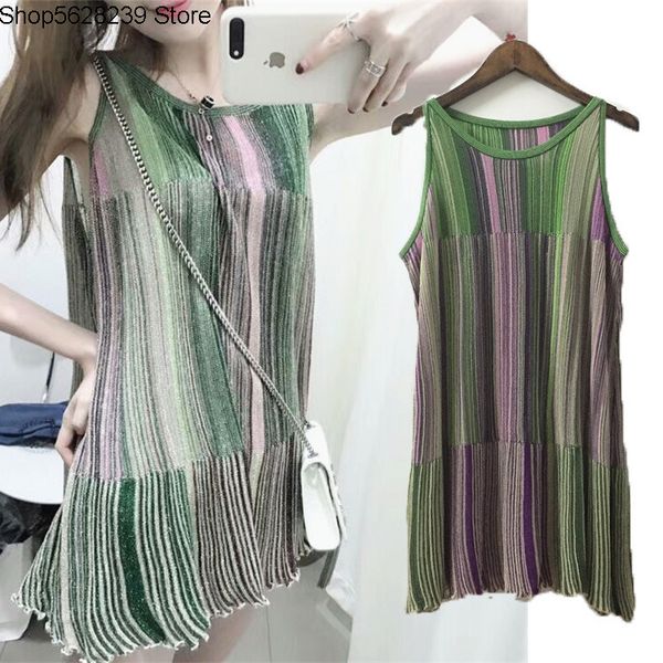 east gate gradient color vertical stripes sleeveless loose will code knitting sling vest woman, White
east gate gradient color vertical stripes sleeveless loose will code knitting sling vest woman, White