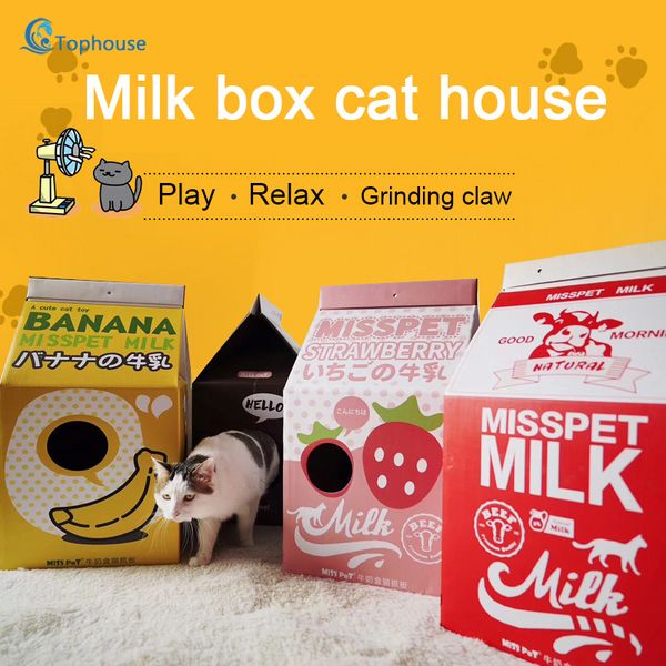 diy pet house milk box cat scratch board cat litter corrugated paper box folding toy house grinding claw
diy pet house milk box cat scratch board cat litter corrugated paper box folding toy house grinding claw