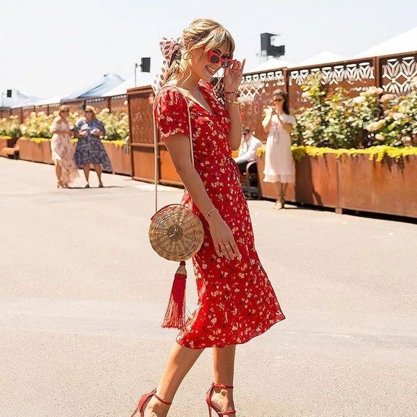 women clothing designer dresses ladies sweet floral print a line dress v neck bow tie split dress 90s casual dresses sundress, Black;gray
women clothing designer dresses ladies sweet floral print a line dress v neck bow tie split dress 90s casual dresses sundress, Black;gray