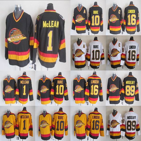 vintage vancouver heritage canucks 1 kirk mclean 10 pavel bure 16 trevor linden 89 alexander mogilny black white nhl ice hockey jerseys, Black;red
vintage vancouver heritage canucks 1 kirk mclean 10 pavel bure 16 trevor linden 89 alexander mogilny black white nhl ice hockey jerseys, Black;red