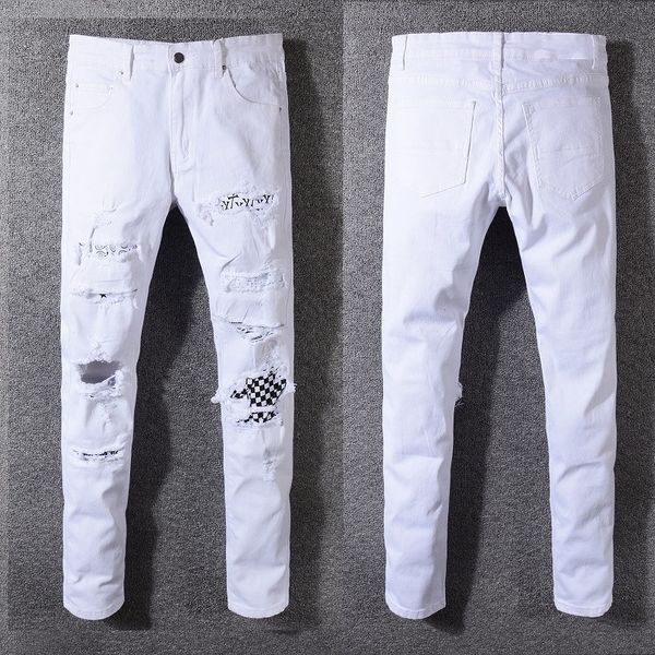new 2020 fashion brand men's washed hole joint quadrille design casual white slim lightweight denim stretch denim retro skinny jeans pa, Blue
new 2020 fashion brand men's washed hole joint quadrille design casual white slim lightweight denim stretch denim retro skinny jeans pa, Blue