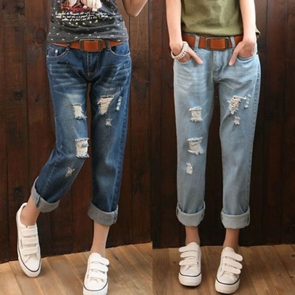 large size women fat mm waist jeans eighth hole jeans woman boyfriend for women ripped for, Blue
large size women fat mm waist jeans eighth hole jeans woman boyfriend for women ripped for, Blue