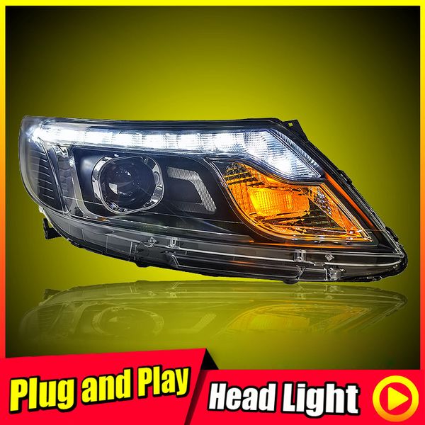 for 2012 kia k2 headlights pair projector lens led day light