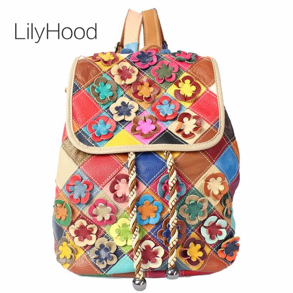 multi-color floral genuine leather backpack female random patchwork natural leather bright color knapsack women feminine bag
multi-color floral genuine leather backpack female random patchwork natural leather bright color knapsack women feminine bag