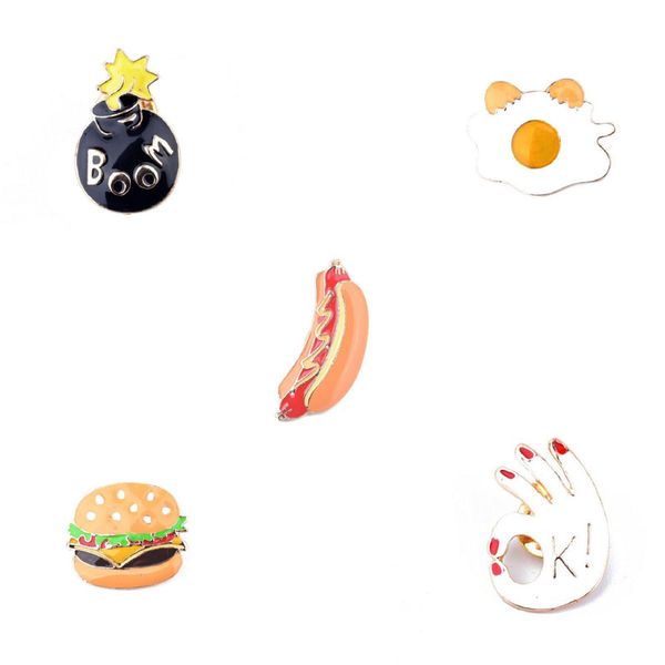 personality creative cute combination decoration brooch gift bob omelette hamburger dog palm ok gesture "k", Gray
personality creative cute combination decoration brooch gift bob omelette hamburger dog palm ok gesture "k", Gray