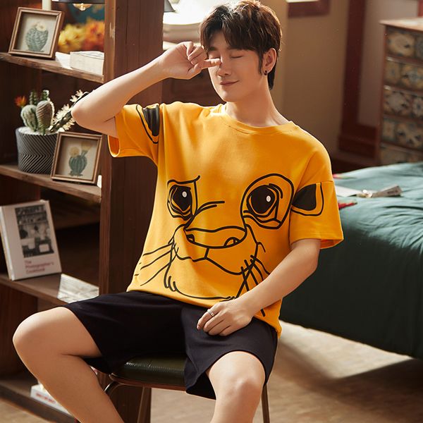 men's sleepwear pure cotton pullover short sleeve pants pajama summer boy man jammies o-neck home cozy casual nightwear pyjamas cke, Black;brown
men's sleepwear pure cotton pullover short sleeve pants pajama summer boy man jammies o-neck home cozy casual nightwear pyjamas cke, Black;brown