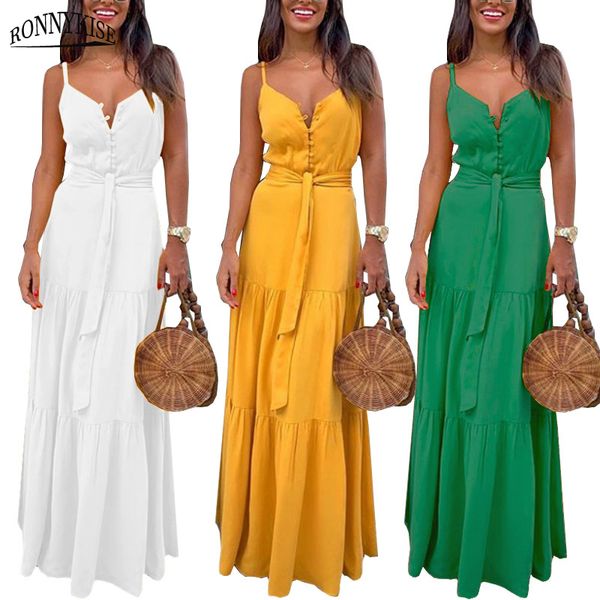 casual dresses ronnykise sleeveless women fashion v-neck botton stitching spaghetti strap dress summer party long, Black;gray
casual dresses ronnykise sleeveless women fashion v-neck botton stitching spaghetti strap dress summer party long, Black;gray