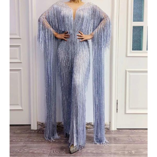 personalized design shining women long tassel crystals loose jumpsuit creative fashion women party banquet performance clothing, Black;white
personalized design shining women long tassel crystals loose jumpsuit creative fashion women party banquet performance clothing, Black;white