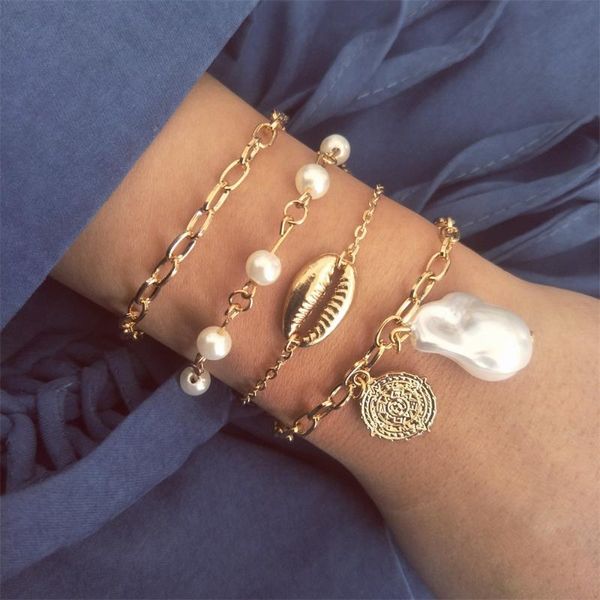 classic women bracelets bamboo chain pearl shell geometric round carving pendant gold bracelet set valentines day jewelry gift, Black
classic women bracelets bamboo chain pearl shell geometric round carving pendant gold bracelet set valentines day jewelry gift, Black