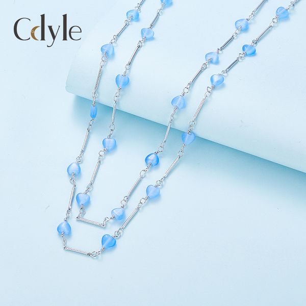 fashion- double-layer sweater chain heart-shaped cat-eye stone long necklace, Silver
fashion- double-layer sweater chain heart-shaped cat-eye stone long necklace, Silver