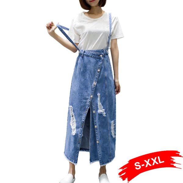 spring summer front split holes ripped denim skirt women casual plus size maxi skirts button up vintage jeans long skirts, Black;gray
spring summer front split holes ripped denim skirt women casual plus size maxi skirts button up vintage jeans long skirts, Black;gray