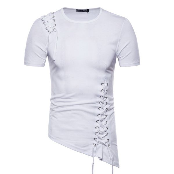 men's t-shirts mens hip hop streetwear t shirt lacing slim fit tee shirts men harajuku gothic nightclub stage costume, White;black
men's t-shirts mens hip hop streetwear t shirt lacing slim fit tee shirts men harajuku gothic nightclub stage costume, White;black