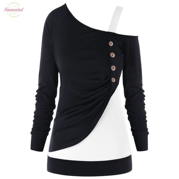 fashion women patchwork botton blouse casual long sleeve plus size one shoulder block shirt plus size 5xl bluse women, White
fashion women patchwork botton blouse casual long sleeve plus size one shoulder block shirt plus size 5xl bluse women, White