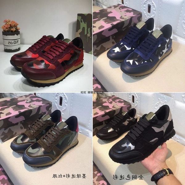 2019 women's / men's casual shoes camouflage leather tie lovers shoes luxury rivet flat shoes boxed, Black
2019 women's / men's casual shoes camouflage leather tie lovers shoes luxury rivet flat shoes boxed, Black