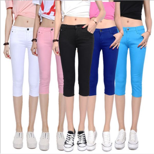 new fashion cropped trousers women's summer slacks pencil pants skinny pants, Black;white
new fashion cropped trousers women's summer slacks pencil pants skinny pants, Black;white