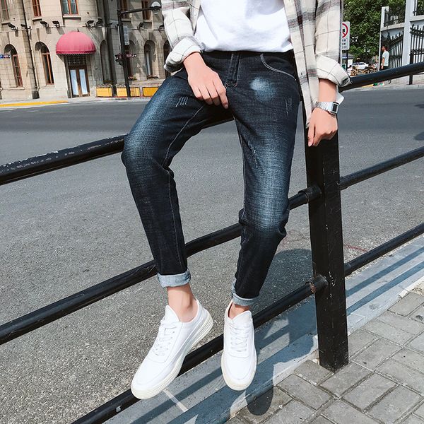 2019 brand jeans men slim fit autumn ripped straight homme denim trousers dark washed plus size 28-36 korean fashion casual, Blue
2019 brand jeans men slim fit autumn ripped straight homme denim trousers dark washed plus size 28-36 korean fashion casual, Blue