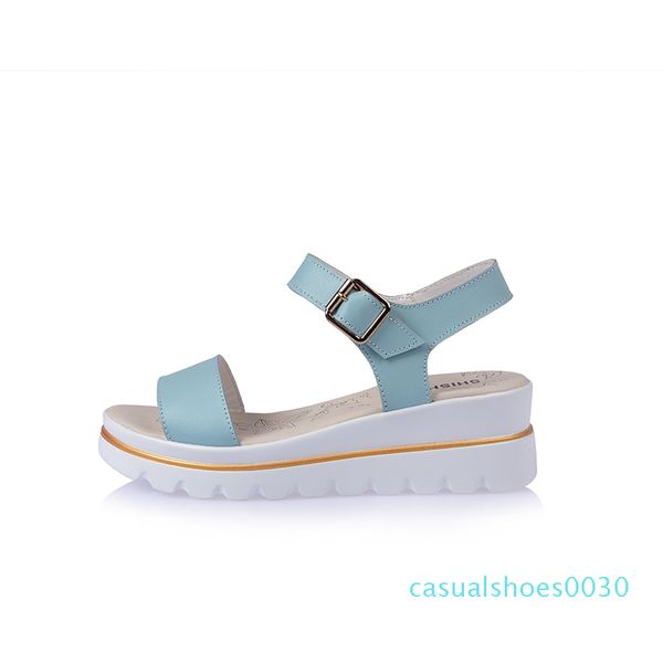 weibate leather wedge sandals women summer new wedge heel platform waterproof platform roman word buckle wild women sandals c30, Black
weibate leather wedge sandals women summer new wedge heel platform waterproof platform roman word buckle wild women sandals c30, Black