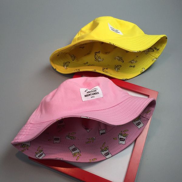 new fashion women hat french fries banana printed cap two side reversible caps ladies beach sunscreen bucket hat casual hats yaa99, Blue;gray
new fashion women hat french fries banana printed cap two side reversible caps ladies beach sunscreen bucket hat casual hats yaa99, Blue;gray