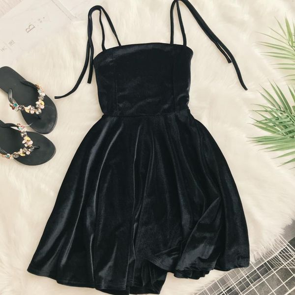 2019 autumn women kawaii solid dress velvet spaghetti strap christmas halloween party dress empire a-line vestidos cute clothing, Black;gray
2019 autumn women kawaii solid dress velvet spaghetti strap christmas halloween party dress empire a-line vestidos cute clothing, Black;gray