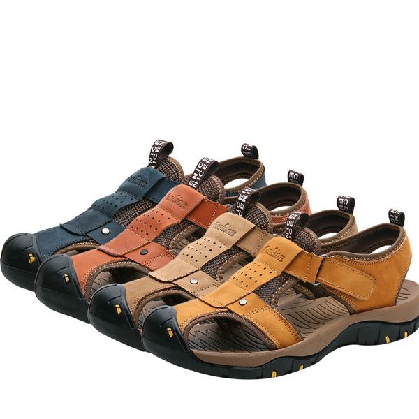 summer men's sandals genuine leather business casual shoes men's breathable design outdoor beach sandals roman sneakers, Black
summer men's sandals genuine leather business casual shoes men's breathable design outdoor beach sandals roman sneakers, Black