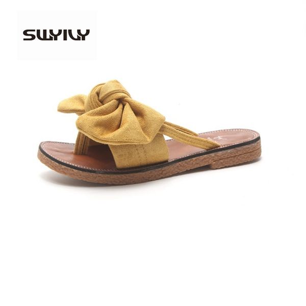 swyivy shoes women slippers bow flats summer casual shoes 2019 new female slides green/yellow nice beach slippers for lady, Black
swyivy shoes women slippers bow flats summer casual shoes 2019 new female slides green/yellow nice beach slippers for lady, Black