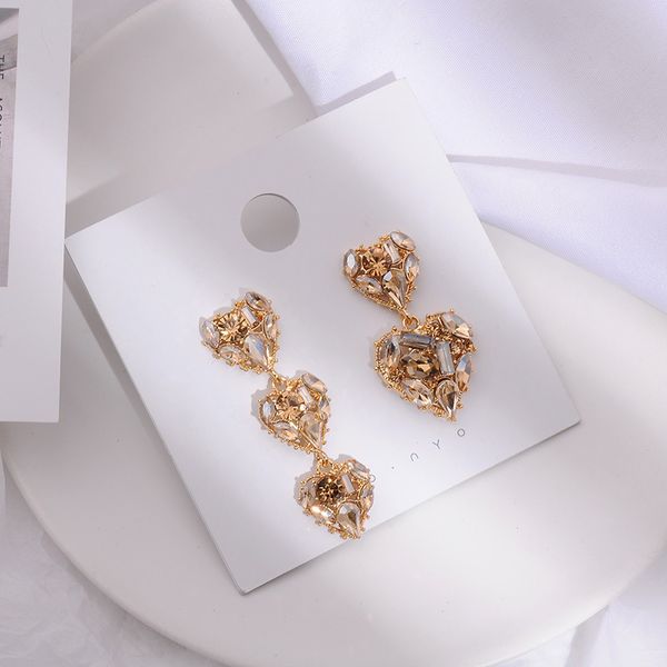 mengjiqiao 2019 new korean vintage ab style full shiny crystal heart drop earrings for women fashion luxury asymmetric jewelry, Silver
mengjiqiao 2019 new korean vintage ab style full shiny crystal heart drop earrings for women fashion luxury asymmetric jewelry, Silver