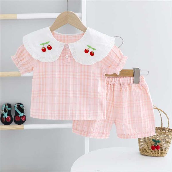 summer baby girls clothing sets toddler infant short sleeve plaid cherry t shirt shorts children vacation clothing, White
summer baby girls clothing sets toddler infant short sleeve plaid cherry t shirt shorts children vacation clothing, White