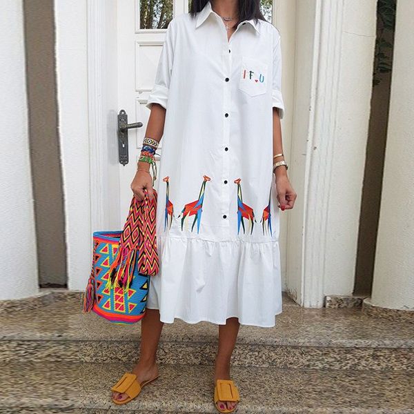 african women summer white dress stand giraffe print mid-calf button party loose half dresses 2020 vestidos africa clothing, Red
african women summer white dress stand giraffe print mid-calf button party loose half dresses 2020 vestidos africa clothing, Red