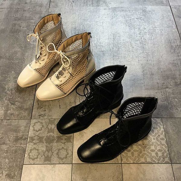 women's shoes boots summer mesh openwork breathable thin round head back zipper boots, Black
women's shoes boots summer mesh openwork breathable thin round head back zipper boots, Black
