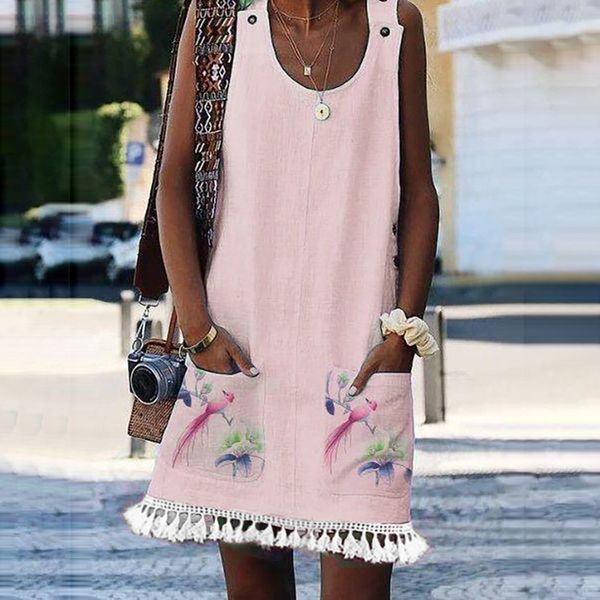 casual summer women's ladies sleeveless pocket print mini dress o-neck tassel vest sundress vintage vestidos women clothes 2019, Black;gray
casual summer women's ladies sleeveless pocket print mini dress o-neck tassel vest sundress vintage vestidos women clothes 2019, Black;gray