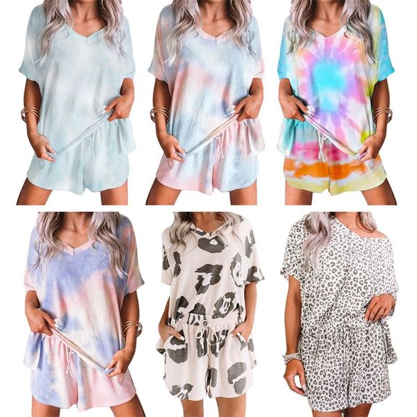 2020 new women summer pajamas set short sleeve tie-dye leopard sleepwear loose loungewear, Black;red
2020 new women summer pajamas set short sleeve tie-dye leopard sleepwear loose loungewear, Black;red