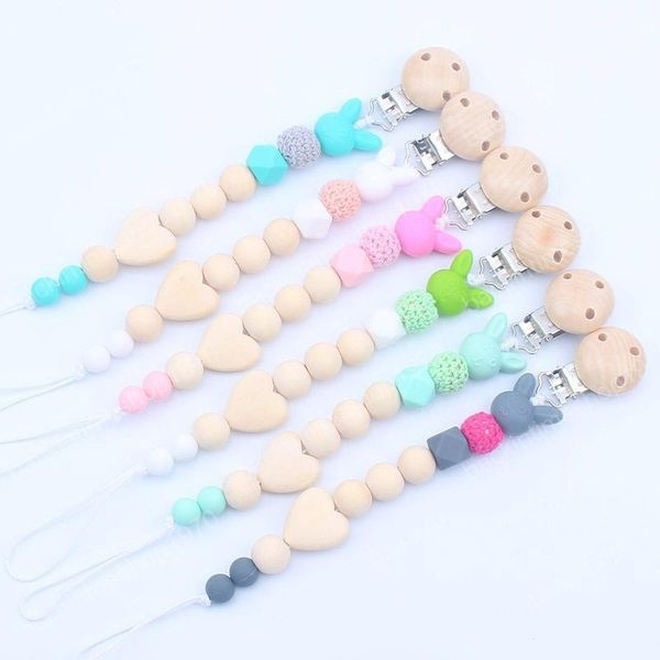 silicon wood bead pacifier chain clips baby feeding accessories infant toddlers safe bunny head pacifier holders soother
silicon wood bead pacifier chain clips baby feeding accessories infant toddlers safe bunny head pacifier holders soother