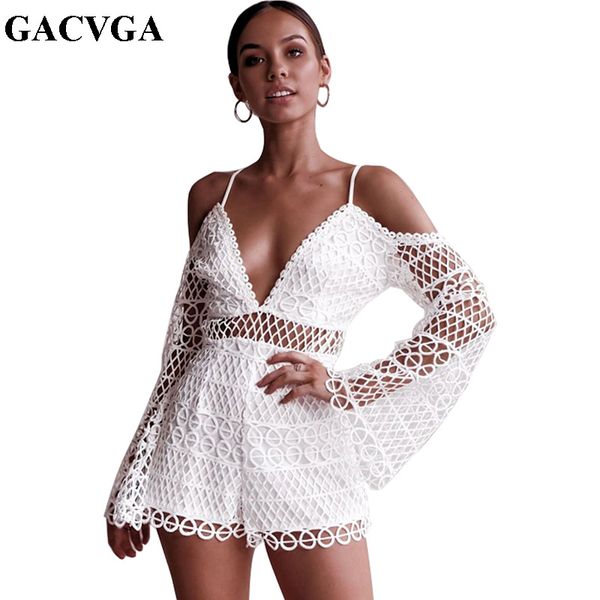 gacvga 2019 summer off shoulder lace playsuits v neck long sleeve casual short jumpsuits women white elegant jumpsuit romper, Black;white
gacvga 2019 summer off shoulder lace playsuits v neck long sleeve casual short jumpsuits women white elegant jumpsuit romper, Black;white