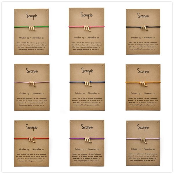 fashion jewelry 12 constellation zodiac scorpio lucky rope bracelet bangles for women men birthday gift, Golden;silver
fashion jewelry 12 constellation zodiac scorpio lucky rope bracelet bangles for women men birthday gift, Golden;silver