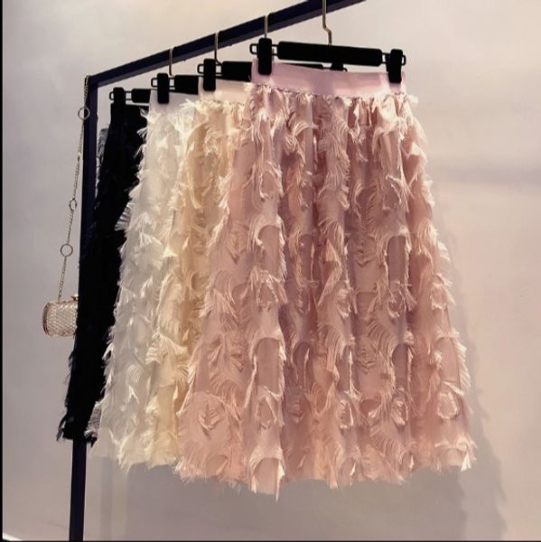 2018 new fashion summer women's feather tassels long a-line skirt elastic waist female chiffon skirts, Black
2018 new fashion summer women's feather tassels long a-line skirt elastic waist female chiffon skirts, Black