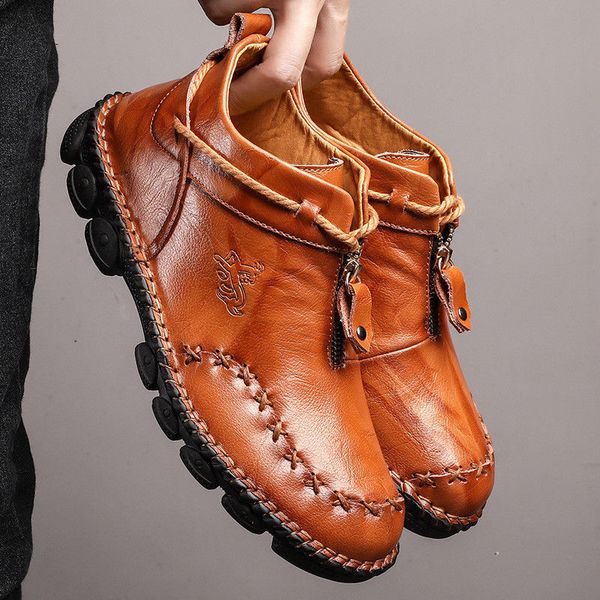 genuine men fashion zipper shoes male cow leather man brown ankle boots 2019 autumn plus size 38-48 y200506, Black
genuine men fashion zipper shoes male cow leather man brown ankle boots 2019 autumn plus size 38-48 y200506, Black