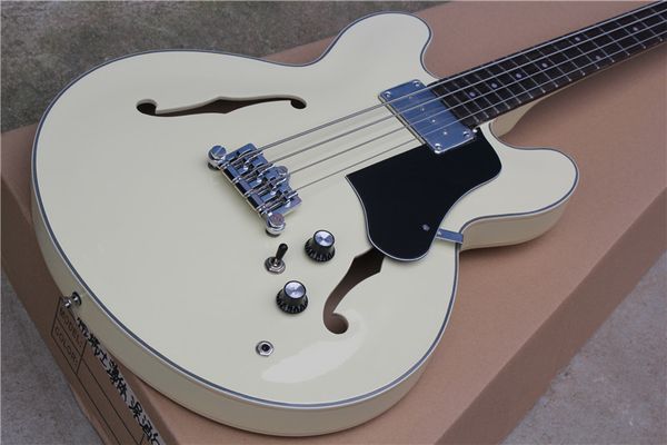 

ES-335 - полый с двойным отверстием, четыре струны, электрический бас, корпус пианино кремового цвета, черный гвардейский палисандр