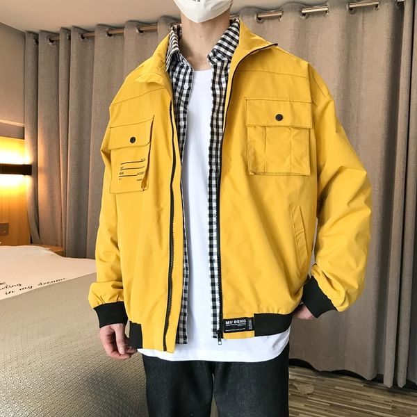 2019 new autumn men's jacket port wind couple models pocket streetwear windbreaker hip hop mens clothing yellow japan style, Black;brown
2019 new autumn men's jacket port wind couple models pocket streetwear windbreaker hip hop mens clothing yellow japan style, Black;brown