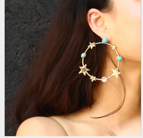 jewelry personality exaggeration fashion earrings retro pine star geometric earrings, Golden;silver
jewelry personality exaggeration fashion earrings retro pine star geometric earrings, Golden;silver