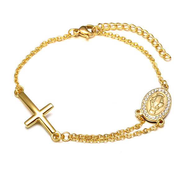 charm bracelets wt-reb017 trendy stainless steel bracelet cross with ip gold electroplated women fashion religion jewelry, Golden;silver
charm bracelets wt-reb017 trendy stainless steel bracelet cross with ip gold electroplated women fashion religion jewelry, Golden;silver