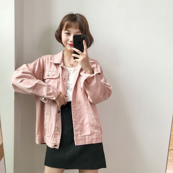 solid turn-down collar jean jacket for women loose casual white fashionable women coats female outwear denim feminine, Black;brown
solid turn-down collar jean jacket for women loose casual white fashionable women coats female outwear denim feminine, Black;brown