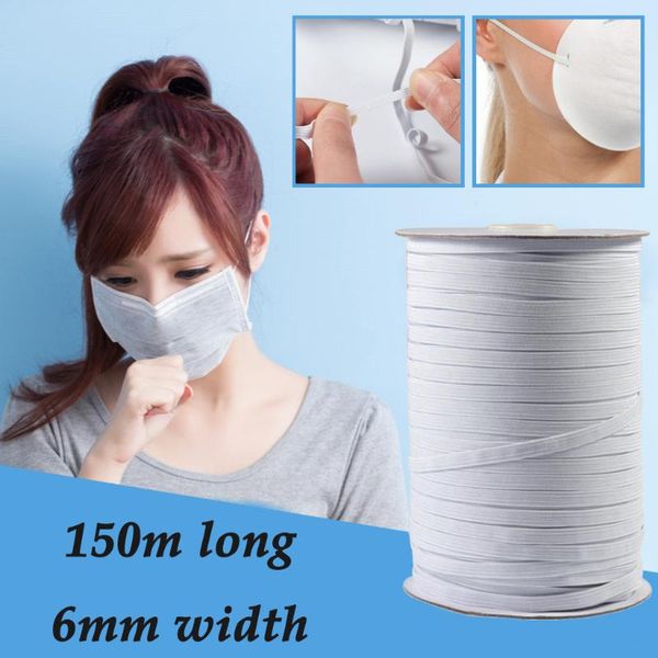 elastic rope rubber band 150m/6mm white elastic bands sewing for mask ribbon string mask ear cord diy sewing accessories, Black;white
elastic rope rubber band 150m/6mm white elastic bands sewing for mask ribbon string mask ear cord diy sewing accessories, Black;white
