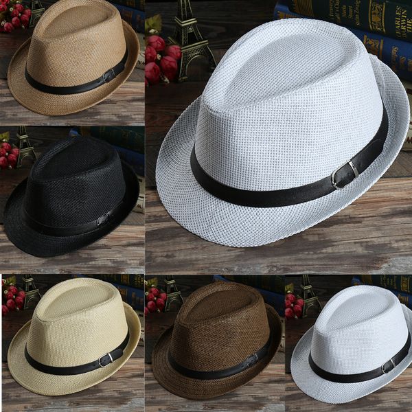 men's hat woven straw sunshade hat casual belt buckle beach straw sun white wedding black belt fedoras, Blue;gray
men's hat woven straw sunshade hat casual belt buckle beach straw sun white wedding black belt fedoras, Blue;gray