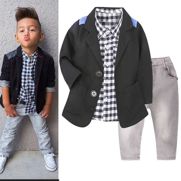 Boys Autumn Clothing Set Casual Suit Jacket Plaid Shirt Jeans 3Pcs Kids Fashion Clothes 2-8y Children
Boys Autumn Clothing Set Casual Suit Jacket Plaid Shirt Jeans 3Pcs Kids Fashion Clothes 2-8y Children