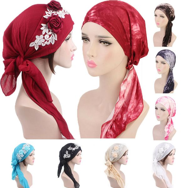 2019 new women head scarf chemo hat turban pre-tied headwear bandana tichel cancer beanies dropshipping, Blue;gray
2019 new women head scarf chemo hat turban pre-tied headwear bandana tichel cancer beanies dropshipping, Blue;gray