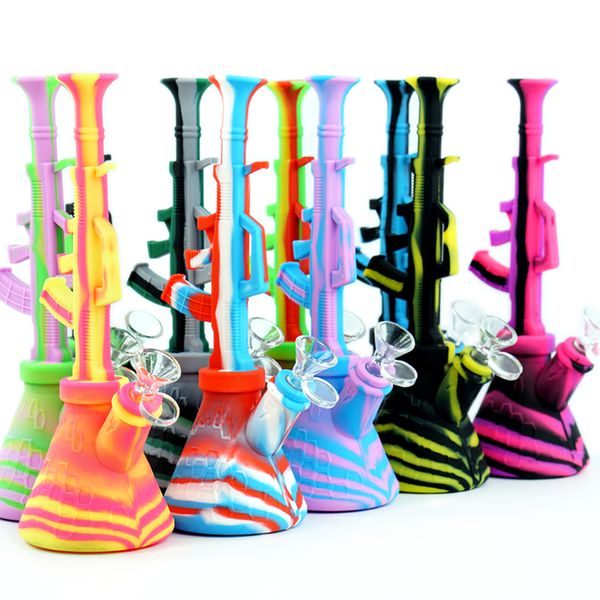 10.6'' ak47 water bong shisha oil rig glass bong tobacco smoking pipe unbreakable heady Bong dab rig Silicone water pipe Hookah
10.6'' ak47 water bong shisha oil rig glass bong tobacco smoking pipe unbreakable heady Bong dab rig Silicone water pipe Hookah