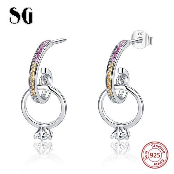 sg fashion women's sterling silver 925 luxury turquoise sapphire purple rainbow zircon stud earrings with z jewelry 2019, Golden;silver
sg fashion women's sterling silver 925 luxury turquoise sapphire purple rainbow zircon stud earrings with z jewelry 2019, Golden;silver